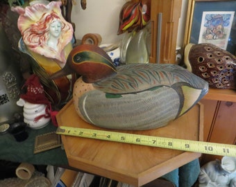 Carved Wood Duck, Green Winged Teal  Hand Painted, Signed Dated, Please Read Description