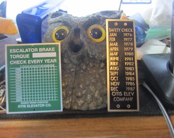 Vintage Otis Elevator Company Service Tags, Please Read Description