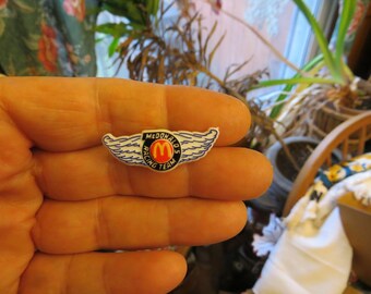 Pair Vintage McDonald's Racing Team Fast Food Plastic Promo Wing Pins
