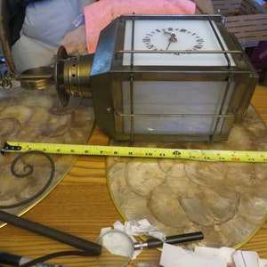 Vintage Hanging Lantern, Wired Bracket, Time Clock, Store Business Display Time Piece for restoration
