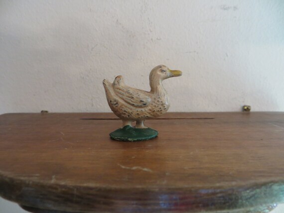 Dollhouse Miniature Unfinished Metal Pull Toy Duck