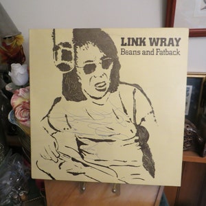 Link Wray Beans and Fatback, Virgin Records LP Record Vinyl Inscribed, Vintage