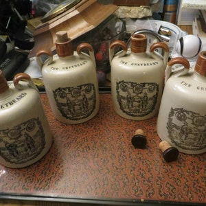 The Greybeard Heather Dew Whiskey Jug Crock, Pick One - Vintage Glasgow Scotland Stoneware Jug
