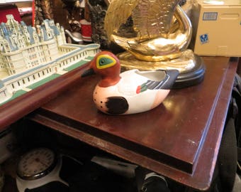 Duck Figurine, Nancy Pew Gift-wares Planter, vintage, hand painted , Please Read Description
