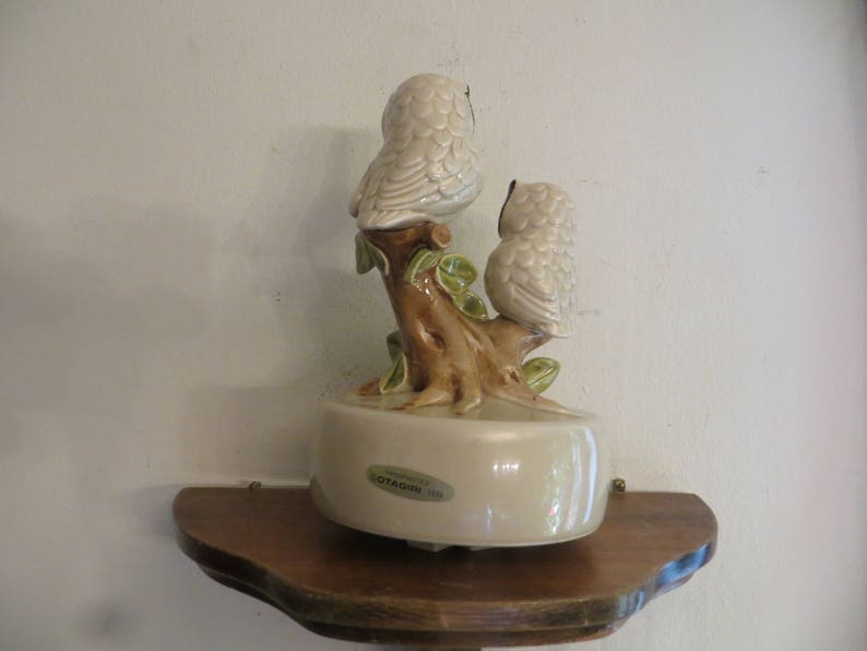 Owl Music Box Ceramic Love Owls Japan Some Enchanted Etsy