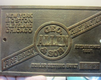Geo Allen & Son Collectable Plaque Please Read Description