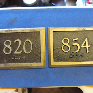 Antique Number Sign, Vintage Metal Numbered Plaque, Pick One Architectural Salvage Room Sign Plaque