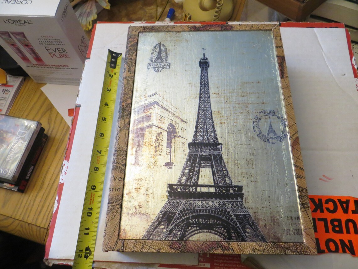 Vintage Paris Eiffel Tower Gift Keepsake Book Bank Box - Etsy