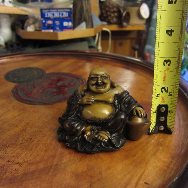 Buddha Sculpture, Smiling Sitting Buddha Statue figurine.