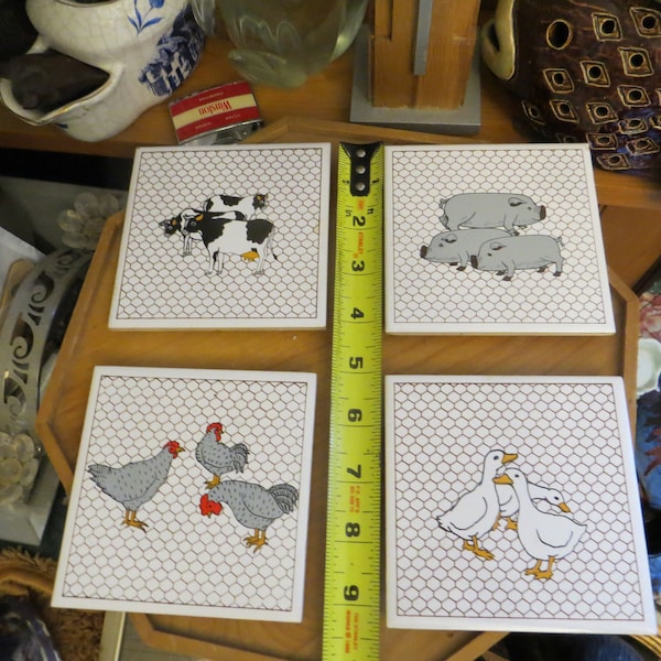 Farm Animal Tiles Etsy