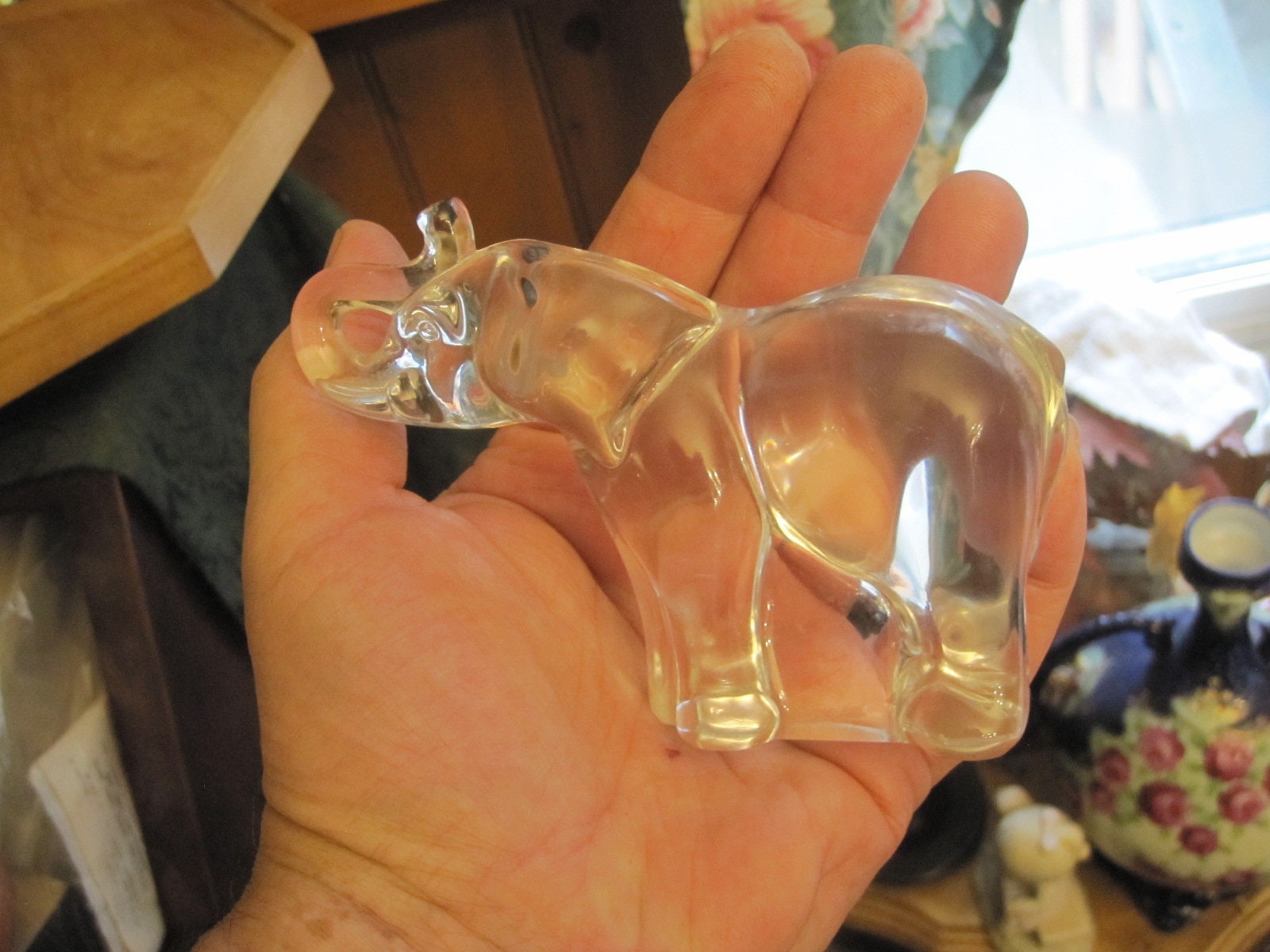 Vintage Villeroy & Boch Elephant Figurine Glass Sculpture W/ Etsy