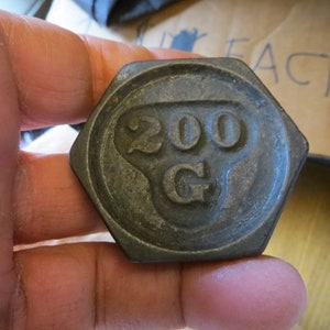 Vintage Gram Cast Iron Hexagonal Scale Weight, Pick a Size