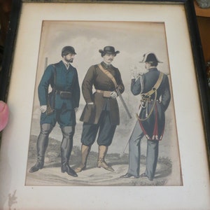 Print, Military Man Chatting with Aristocrats, Vintage