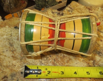 Miniature Drum, monkey talking drum, vintage, two sided.