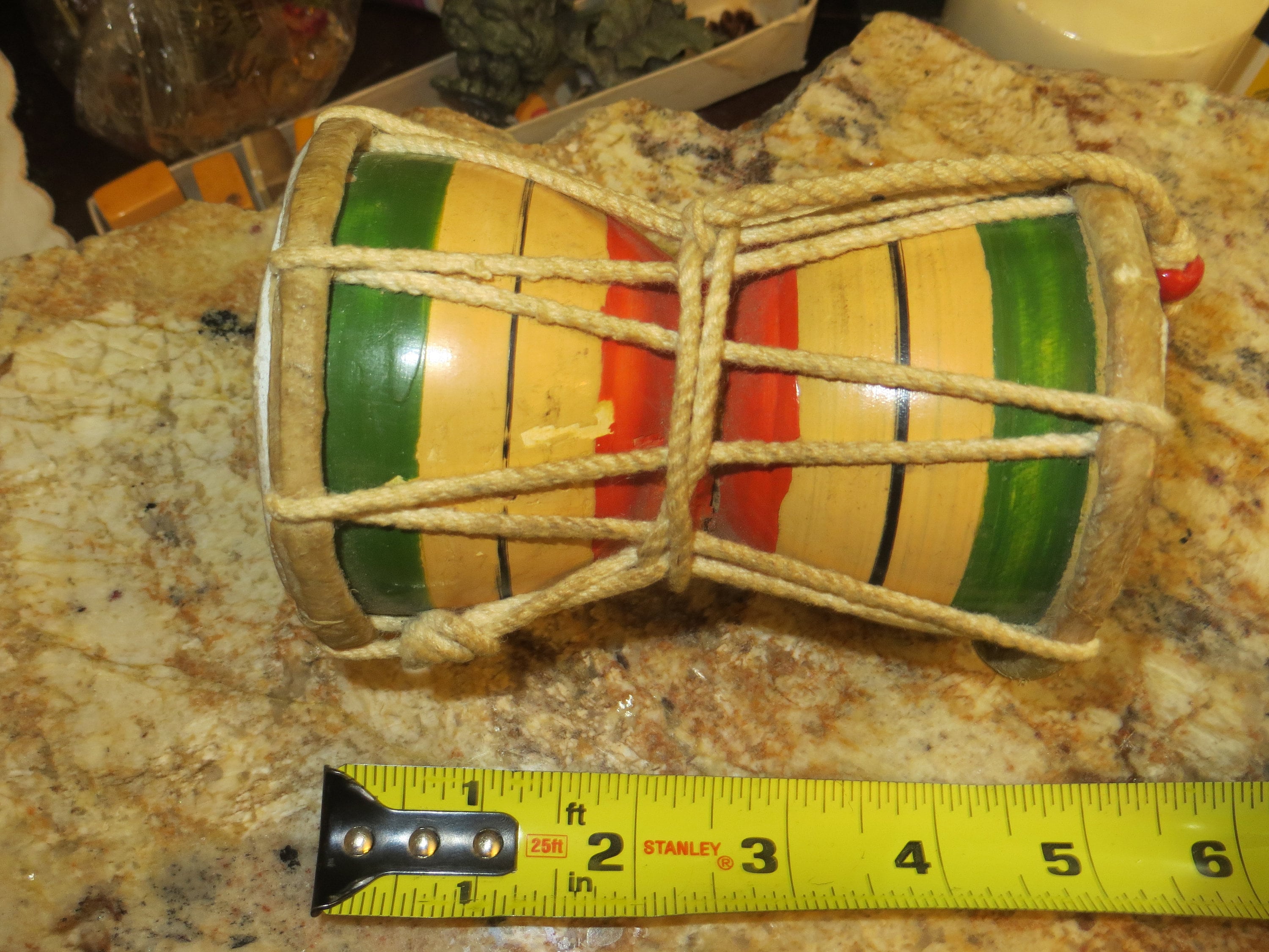 Miniature Drum, monkey talking drum, vintage, two sided.
