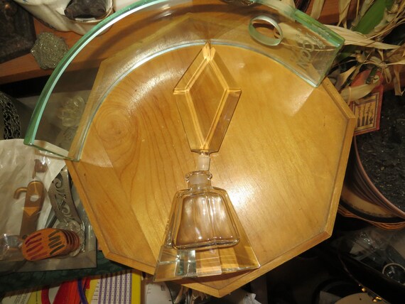 Glass Perfume Bottle. 8 1/2", vintage, large daub… - image 6