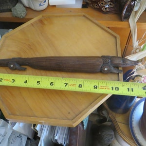 Wood Crocodile Alligator 11 3/4&quot; long Hand Carved with inlays