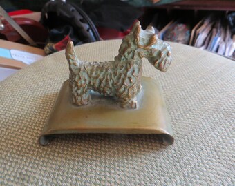 Antique Barclay Bronzed Toy Terrier Dog Art