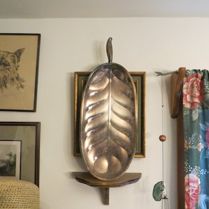 Silver Plated Leaf Platter Serving Tray, vintage