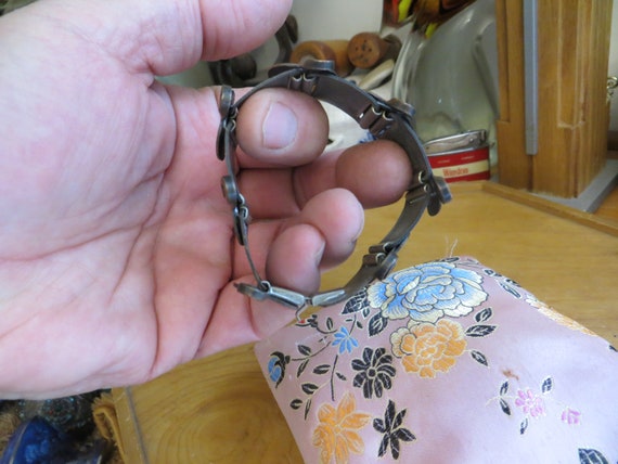 Rebale Copper Tone Bracelet, Vintage with Leaves  - image 2