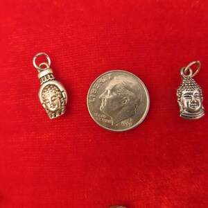 4 Buddhas Charms, Two Hand With Buddha Heads & Two Buddha Head Charm, Vintage