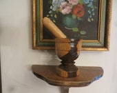 Old Mortar and Pestle, Wood, Vintage Kitchen Decor