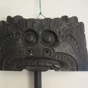 Vintage Hand Carved Wood Head Bell, Tribal Art