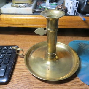 Vintage Brass Chamber Stick / Candle Holder