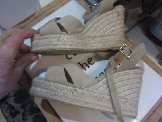 Blaudell open-toe suede wedge espadrilles sandals - image 2