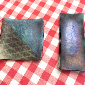 Kurt McVay Dichroic Iridescent Fused Art Glass Plate Curved Dish 6&quot;