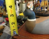 Carved Wood Duck, Hand Painted, Drake, Decoy, Vintage