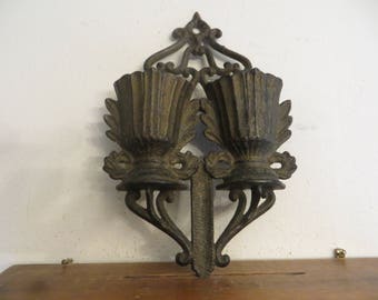 Victorian Cast Iron Match Safe Antique Cast Iron Match Holder, Double Urn, Please Read Description