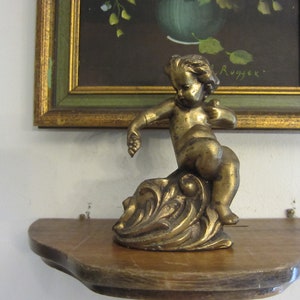 Antique Metal Cherub, Figurine, Statue, Clock Topper