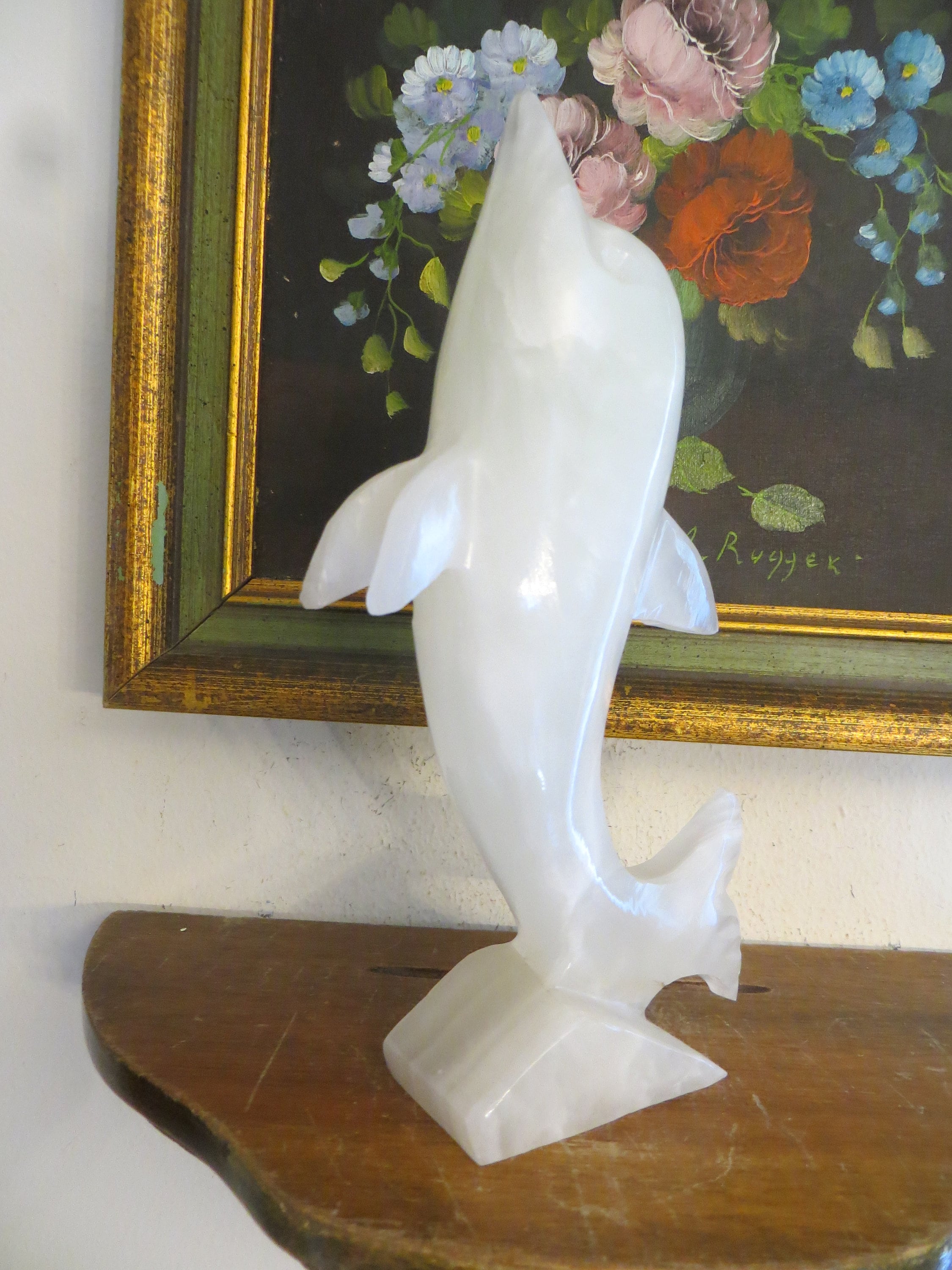 Stone Dolphin Statue Figurine. Etsy