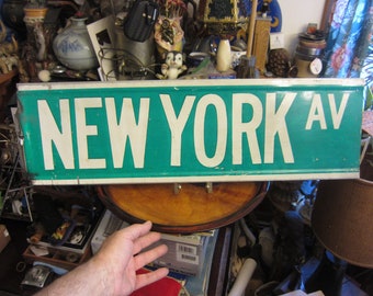 New York AV Street Sign, Needs TLC, NY Ave in Brooklyn?, Please Read Description