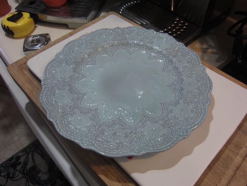 Dinner Plate Merletto Aqua by Arte Italica image 1