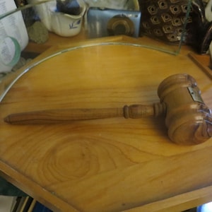 Vintage P.T.A. Gavel, 1974 Solid Wood, Presentation, Gift for Judge or Auctioneer,