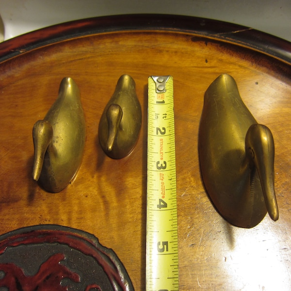 Vintage Brass Ducks - Set of Three