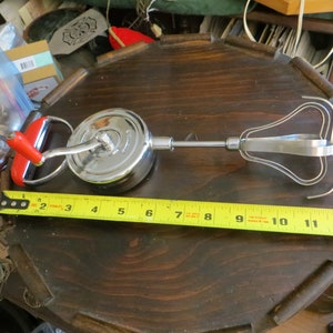Vintage Metal Egg Beater, Speed Hand Mixer
