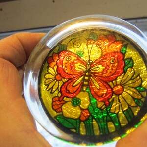 Butterfly Paperweight, Vintage Glass