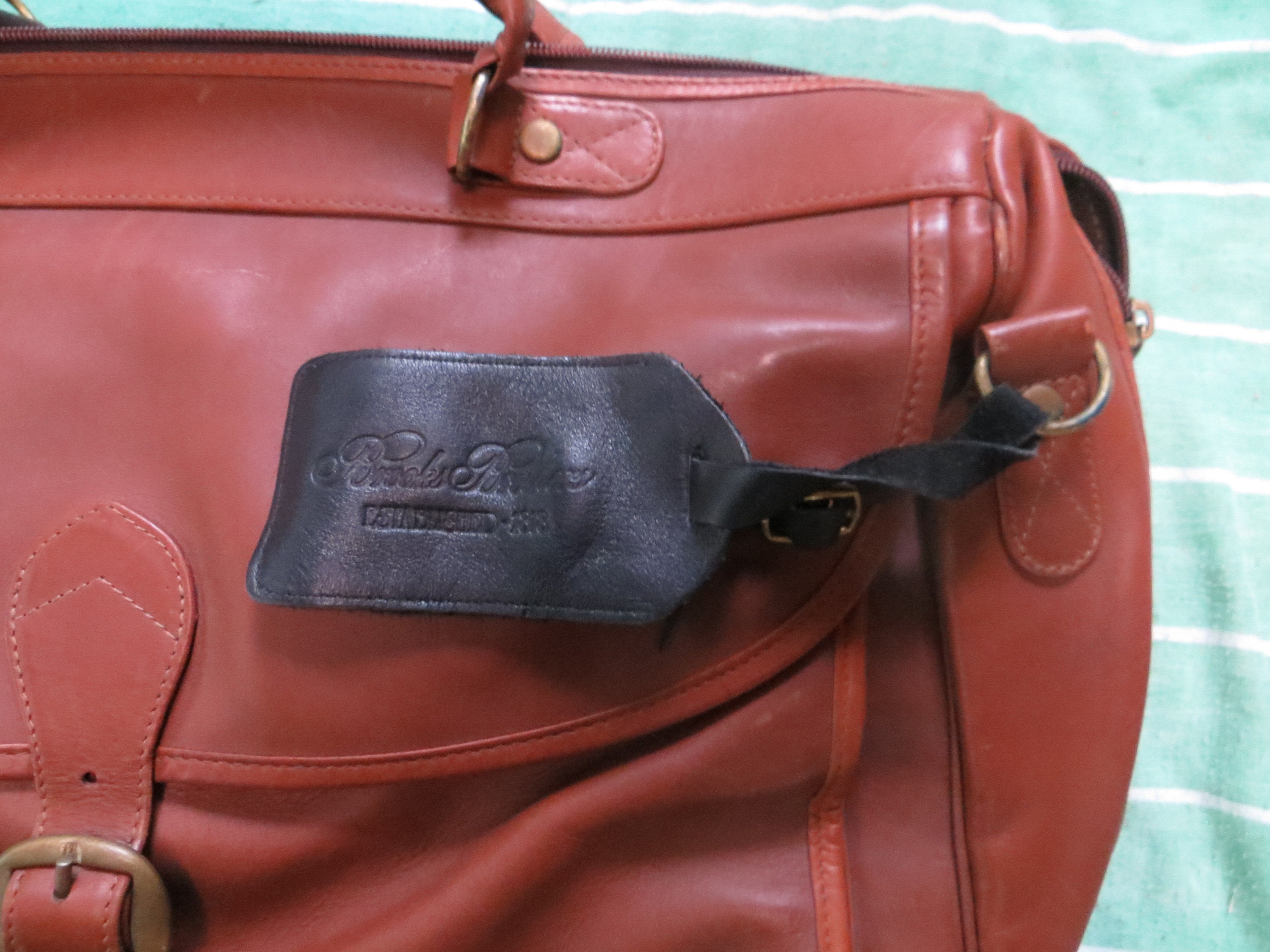 Vintage Brooks Brothers Messenger Leather Flap Bag, Buckle Vintage Brooks Brothers Messenger Leather Flap Bag, Buckle
