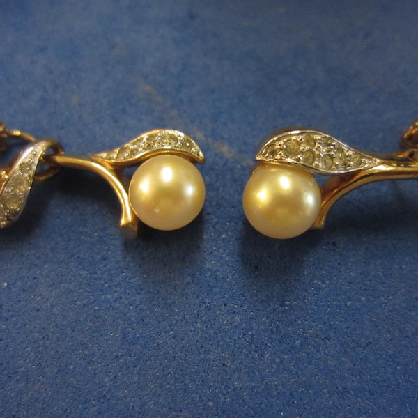 Vintage 1960s PANETTA Signed Faux Pearl Earrings