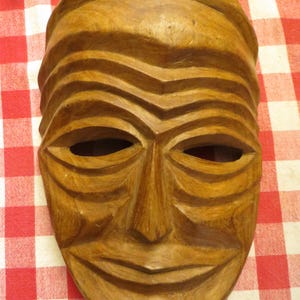 Carved Tribal Wood Mask Wall Decor - Etsy