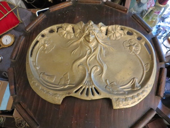 Art Nouveau Bronze Brass Dressing Table Tray - image 1