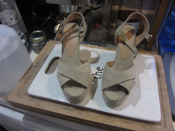 Blaudell open-toe suede wedge espadrilles sandals - image 1