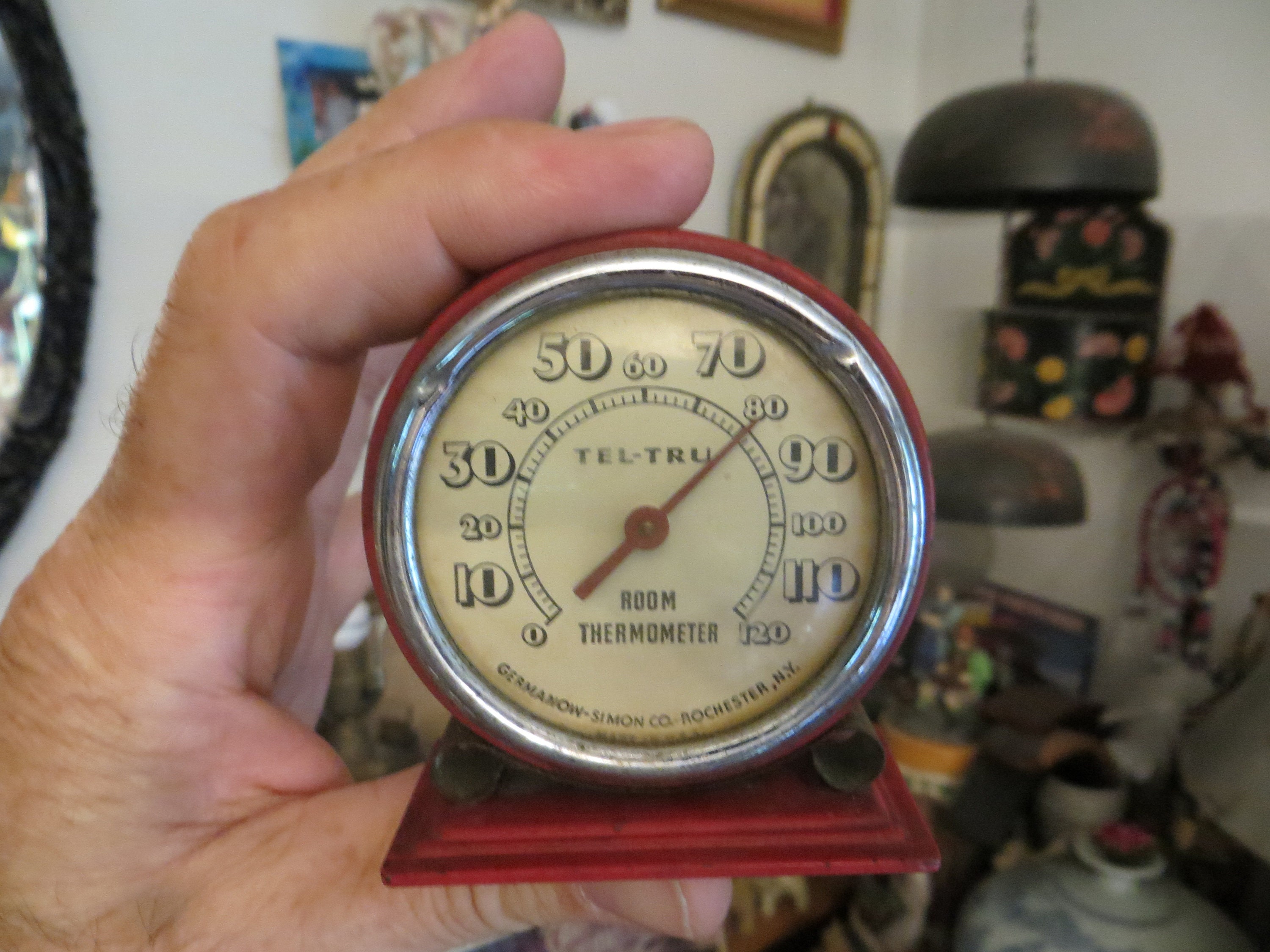 Vintage TEL-TRU Room Thermometer, Germanow Simon Co Rochester NY, Vintage -   Finland