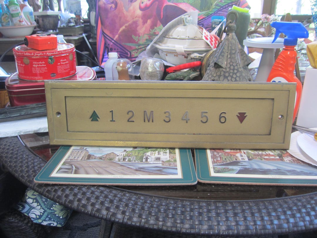 Antique Otis Elevator Floor Indicator Panel With Red Green Arrows ...