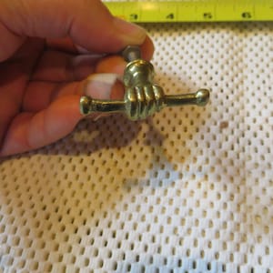 Vintage Draw Pull, Brass Figa Fist Hand Sculpture, Mano Fico Fist Handle, Very Detailed