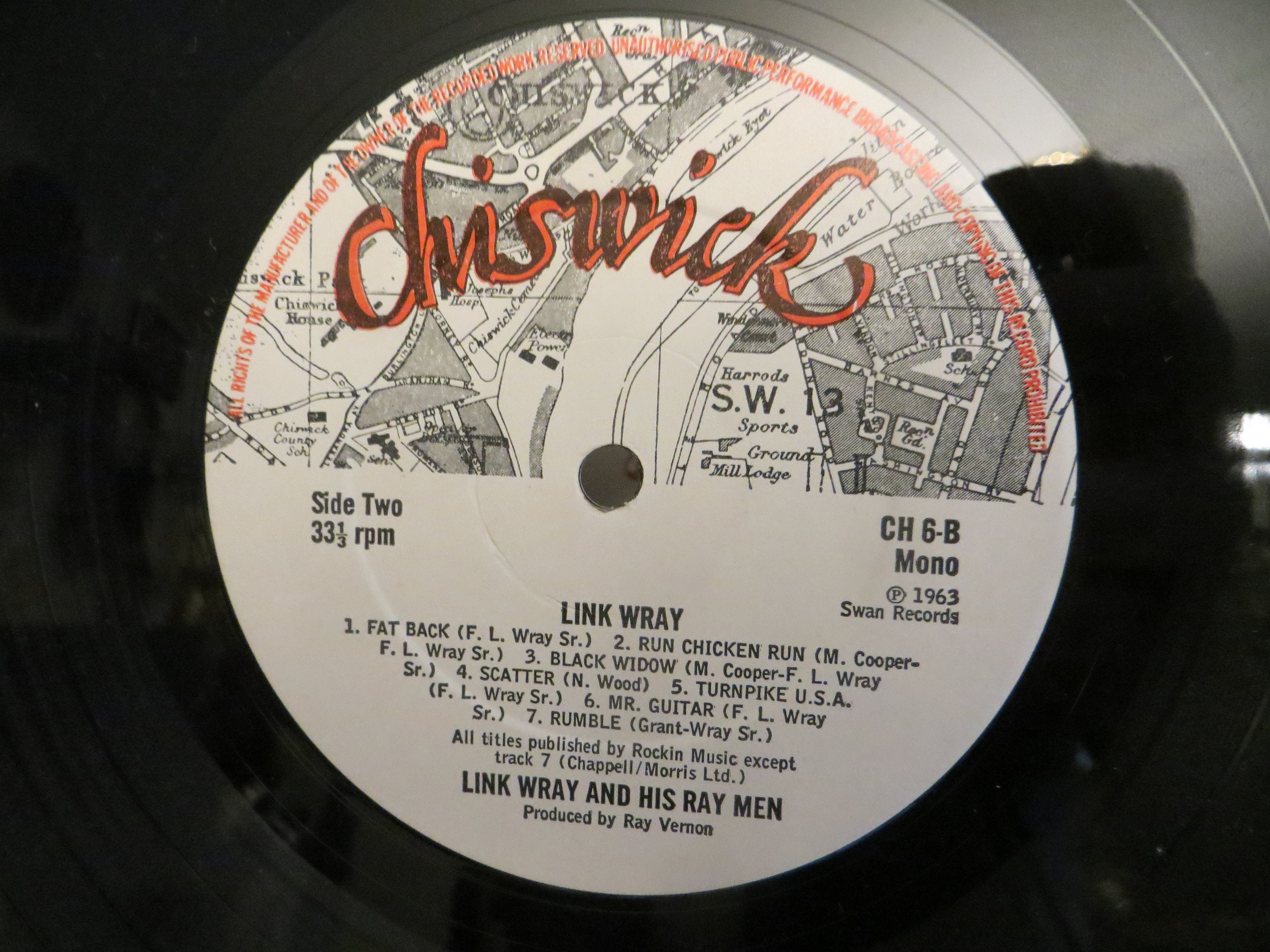 Link Wray Early Recordings, Chiswick Records LP Record Vinyl