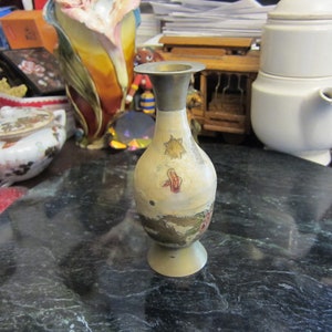 Vintage miniature brass bud vase